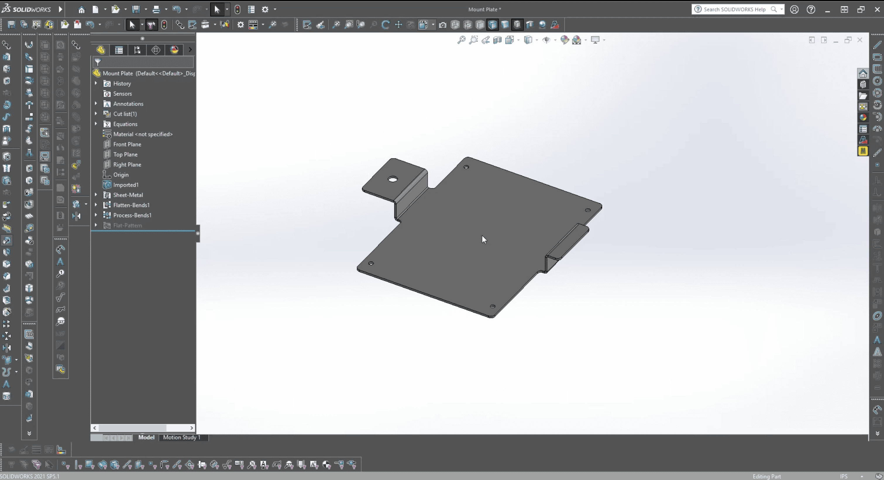 3D CAD model for custom sheet metal fabrication